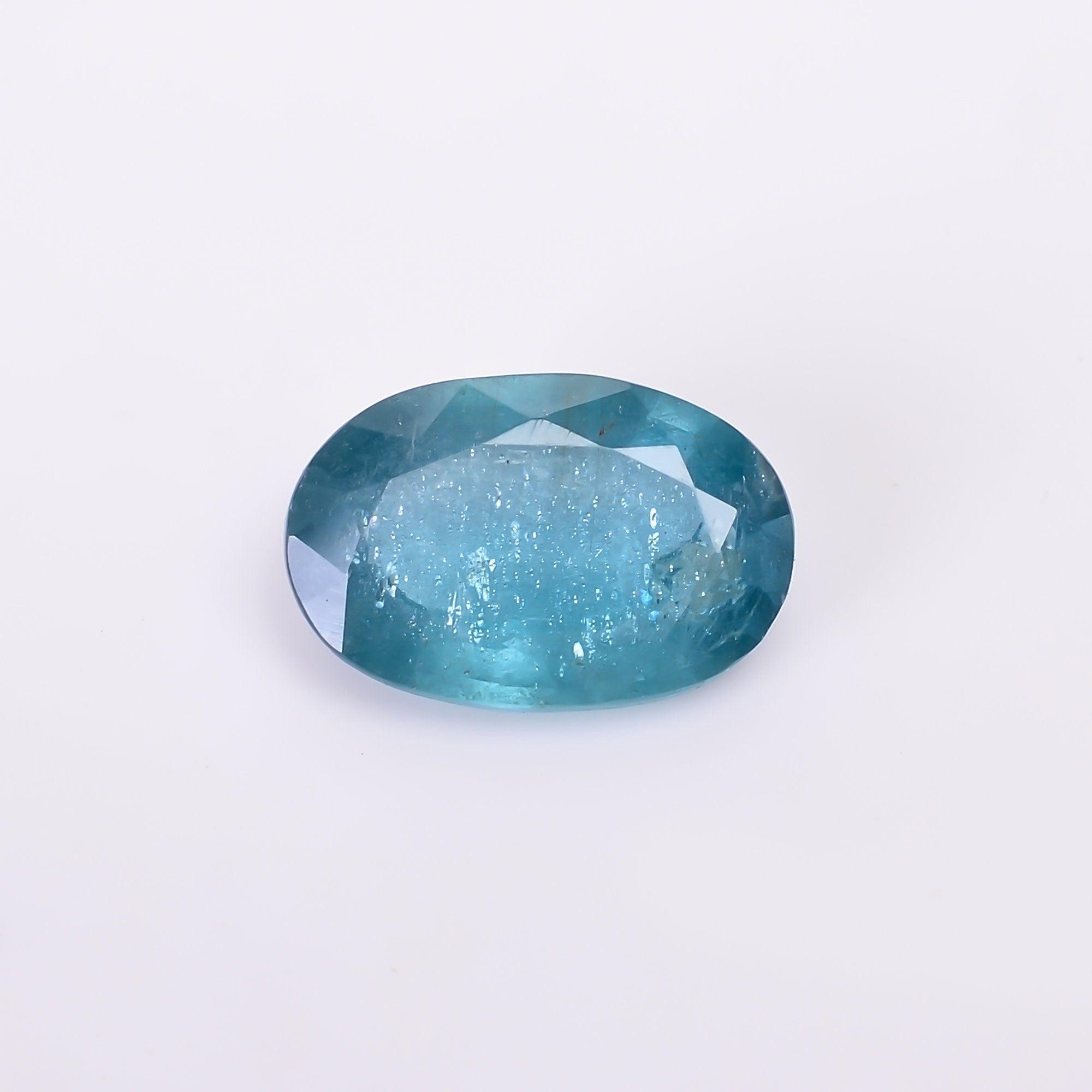 natural blue kyanite oval shape cut stone loose gemstone